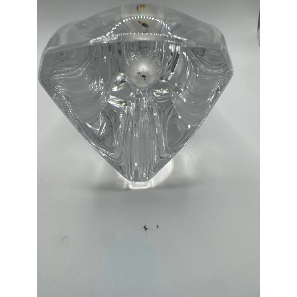 Baccarat France Crystal Asymmetrical Slanted Bud Vase Modernist Clear 8.75